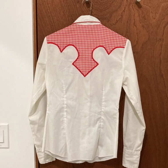 Rodeo Queen Red Gingham with Pearl Buttons Christenfeld of California Button Up - Picture 6 of 8